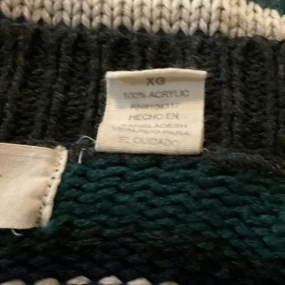 Allison Brittney Women's XL Striped Button Up Cardigan Sweater Multicolor​ - Picture 6 of 8